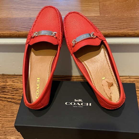 Coach Shoes - Coach bright orange woman Loafers